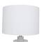 White Marble Thick Stand Table Lamp with Drum Shade 15" x 15" x 26"